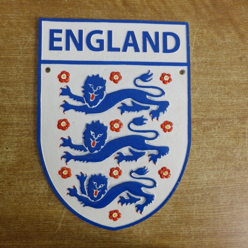 2089 - An England football plaque * this lot is subject to VAT