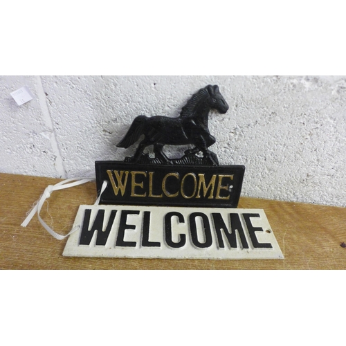 2105 - 2 Welcome signs * this lot is subject to VAT