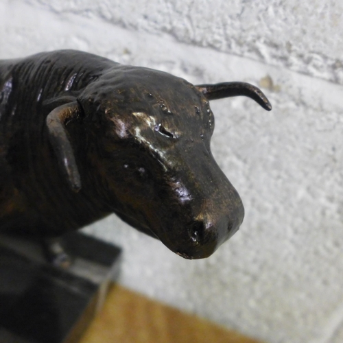 2124 - A bull figure on marble base * this lot is subject to VAT
