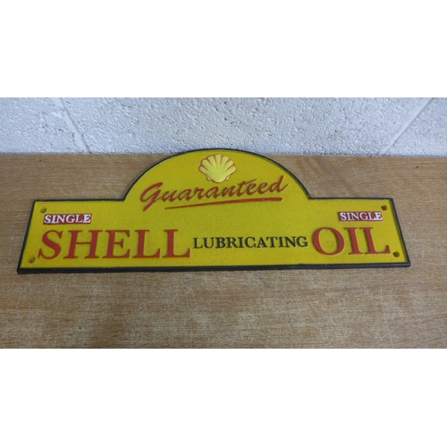 2135 - A Shell sign, domed, 50cms * this lot is subject to VAT