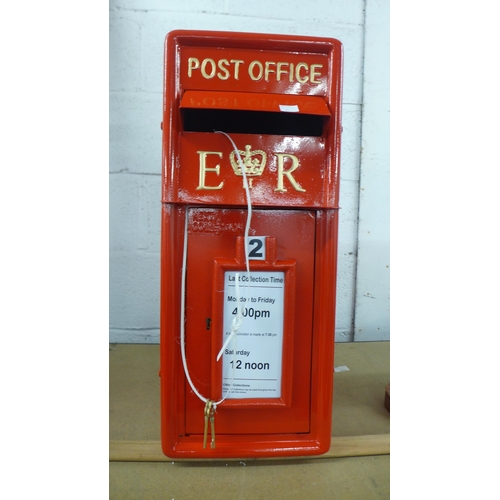 2141J - A pressed steel ERII post box * this lot is subject to VAT