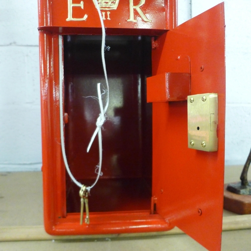 2141J - A pressed steel ERII post box * this lot is subject to VAT