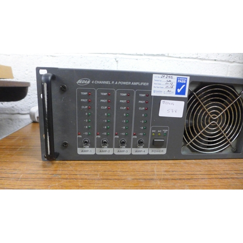 2203 - A Jedia (JPA-4120CP) 4 channel PA power amplifier