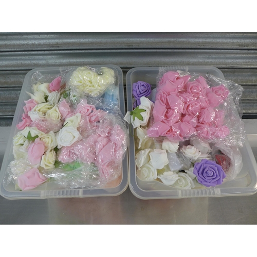 2222 - 3 boxes of artifical flowers