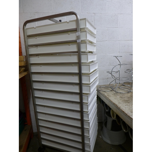 2235 - A mono 15 tray food trolley with trays