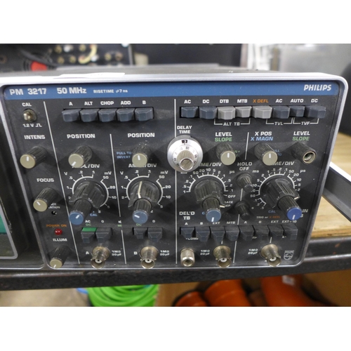 2268 - A Philips (PM3217) 50 MHz Risetime 7ns ddual channel oscilloscope