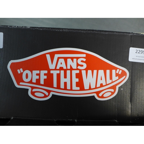 2299 - Two pairs of Vans Authentic red lace up trainers; women's 8.5/men's 7.0 - unworn in box