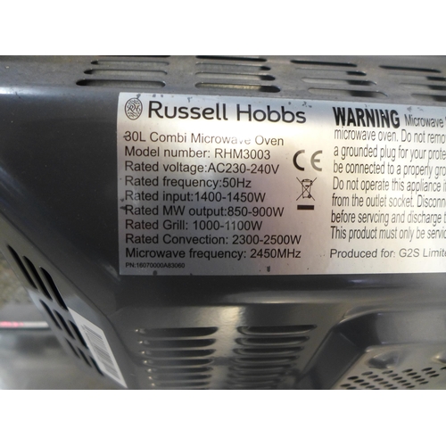 2302 - A Russell Hobbs (RHM 3003(B)) 1400w combination grill and microwave with mirrored front glass