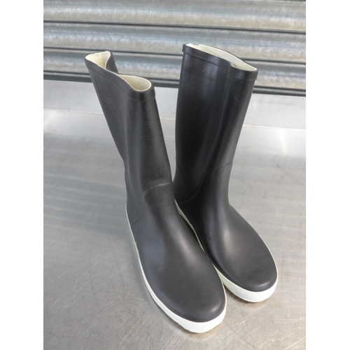 2326 - 3 Pairs of Wellington boots; Schuh black size 6 and unbranded yellow and purple size 6 plus a pair o... 