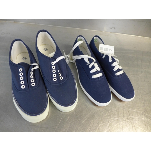 2333 - A pair of Next royal blue lace up trainers, size 39 and a pair of Keds royal blue lace up trainers, ... 