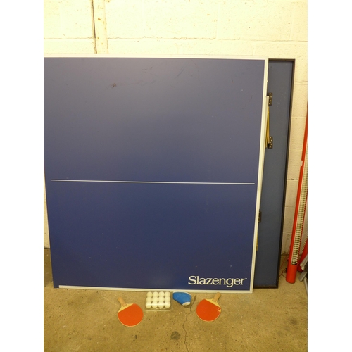 2335 - A Slazenger pack flat table tennis with net, bats and balls