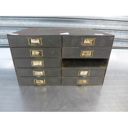 2345 - A ten drawer steel organisation chest - 1 missing draw