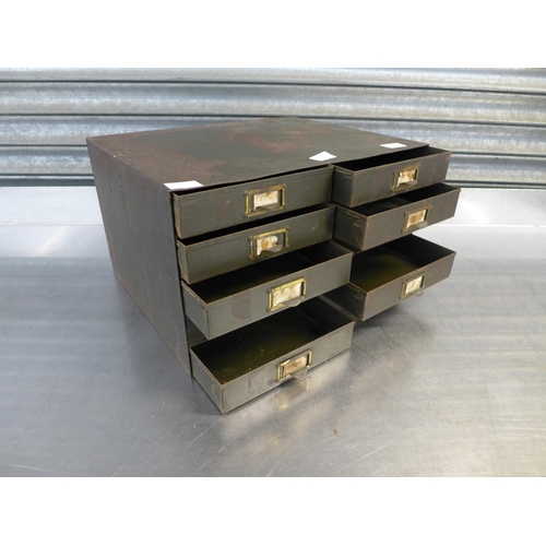 2345 - A ten drawer steel organisation chest - 1 missing draw