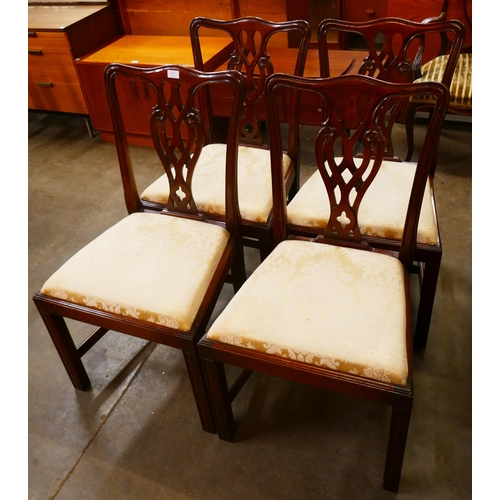 115 - A set of four Chippendale Revival mahogany dining chairs