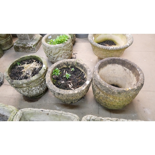 222 - Four concrete garden planters