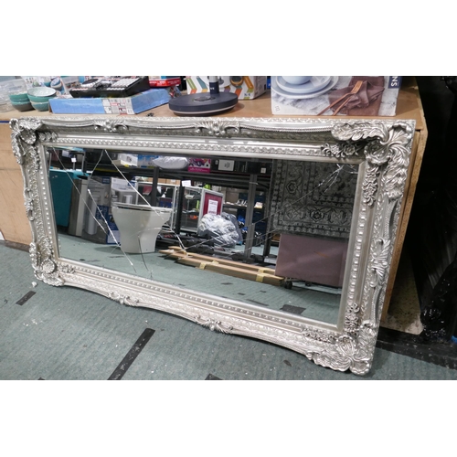 3376 - Silver Carved Louis Leaner Mirror - Broken Glass, Original RRP £99.99 + VAT (317-479) *This lot is s... 