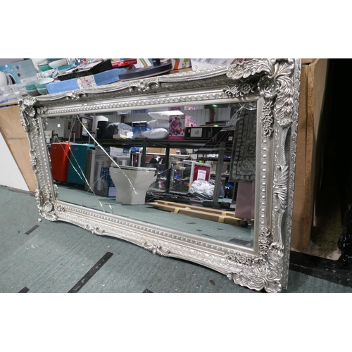 3376 - Silver Carved Louis Leaner Mirror - Broken Glass, Original RRP £99.99 + VAT (317-479) *This lot is s... 