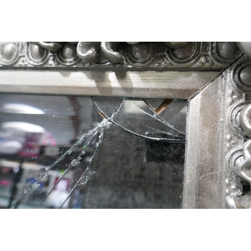 3376 - Silver Carved Louis Leaner Mirror - Broken Glass, Original RRP £99.99 + VAT (317-479) *This lot is s... 