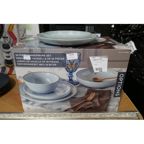 3378 - Options Stoneware Blue Dinner Set (317-31) *This lot is subject to VAT