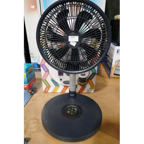 3379 - Nsa Folding Stand Fan  With Remote   (317-22) *This lot is subject to VAT