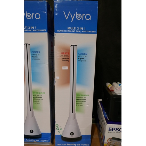 3380 - Vybra White 3 In 1 Heater - No Remote, Original RRP £119.99 + VAT (317-15) *This lot is subject to V... 