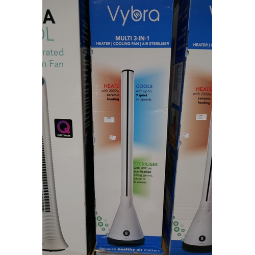 3381 - Vybra White 3 In 1 Heater  - No Remote, Original RRP £119.99 + VAT (317-16) *This lot is subject to ... 