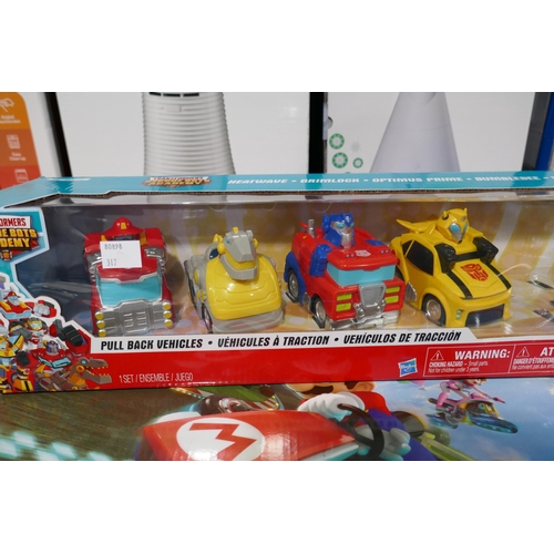 3383 - Transformers Pull Back Vehicles and Mario Kart Racetrack, Vtech Kidi Star Dj Mixer  (317-27,28) *Thi... 