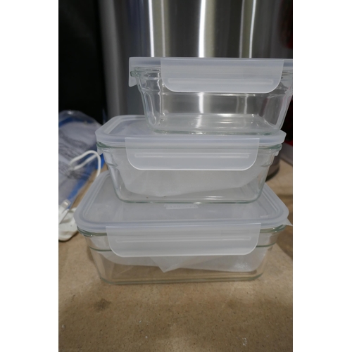 3387 - Glass Lock Storage Containers (317-19) *This lot is subject to VAT