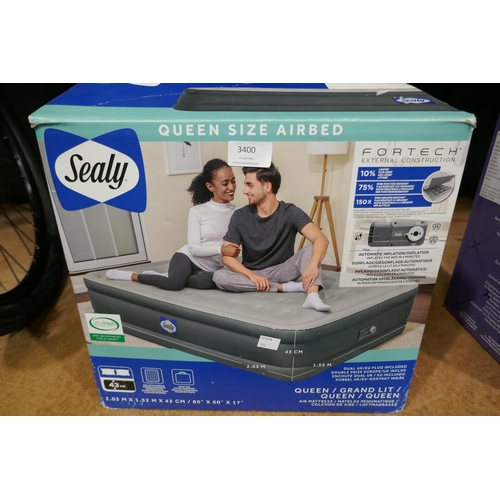 3400 - Sealy Fortech Airbed with built in pump     (316-298/924) *This lot is subject to VAT