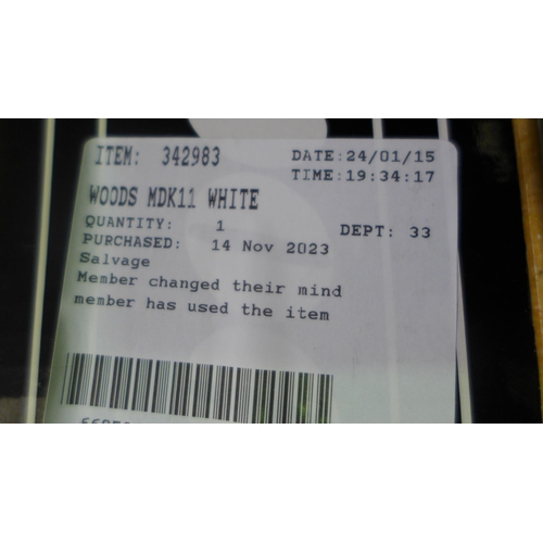 3071 - Woods Mdk11 White Dehumidifier 10L , Original RRP £119.99 + VAT (317-606) *This lot is subject to VA... 