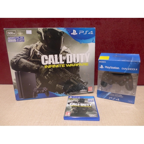3098 - Sony Playstation 4 console (500gb) with 2 controllers and Call of Duty Infinite Warfare