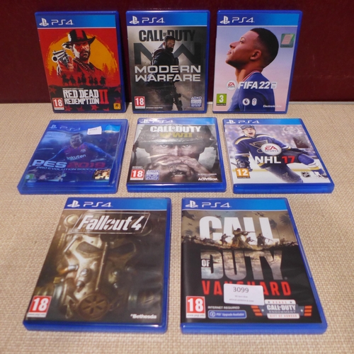 3099 - 8 playstation 4 games inc Call of Duty Vanguard, Red Dead redemption 2, Fallout 4 etc
