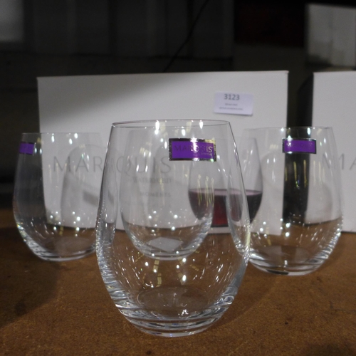3123 - WaterFord Marquis Stemless Wine Glasses                   (317-628) *This lot is subject to VAT