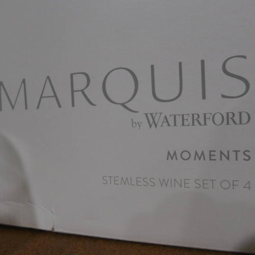 3123 - WaterFord Marquis Stemless Wine Glasses                   (317-628) *This lot is subject to VAT