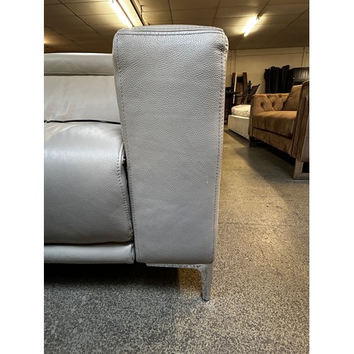 1500 - 3pc Cream Leather Sectional left hand sofa with Power Headrests, Original RRP £1583.33 + VAT (4200-1... 