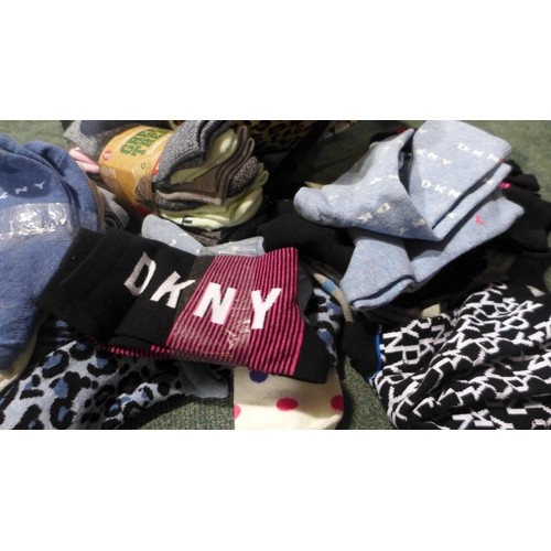 3167 - Large assortment of ladies loose socks, mainly DKNY, various sizes, styles & colours *This lot is su... 