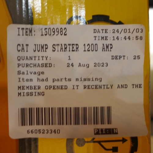 3182 - Cat Jump Starter 1200 Amp - Model cj1000Dxt  (317-249) *This lot is subject to VAT