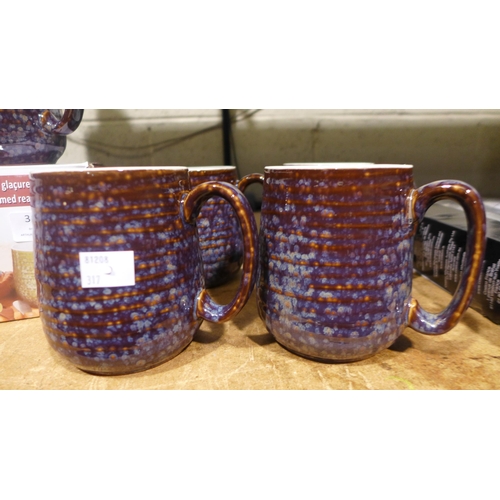 3184 - Reactive Glaze 16Oz Mugs   (317-242) *This lot is subject to VAT