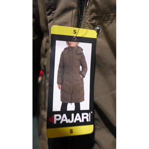 3214 - Ladies olive green Pajar Canada hooded coat, size S *This lot is subject to VAT