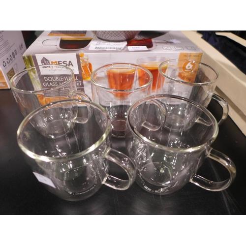 3285 - 2x Ramen Bowls Wtih Chop Sticks and 5x Mesa Double Wall Mugs  (317-416,426) *This lot is subject to ... 