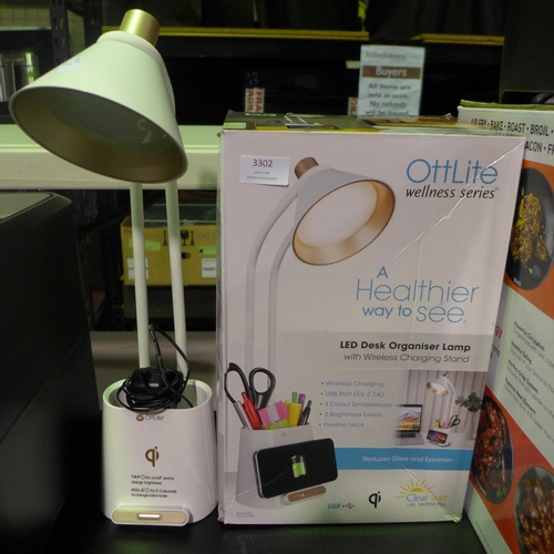 3302 - Ottlite Led Organiser Desk Lamp (317-217) *This lot is subject to VAT