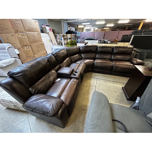 1539 - Dunhill Leather Sofa Brown power Reclining Motion, Original RRP £1833.31 + VAT (4200-36) *This lot i... 