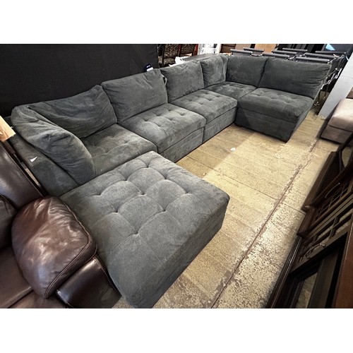 1540 - Tisdale 6 piece dark grey fabric Sectional Sofa, Original RRP £1399.99 + VAT (4200-9) *This lot is s... 