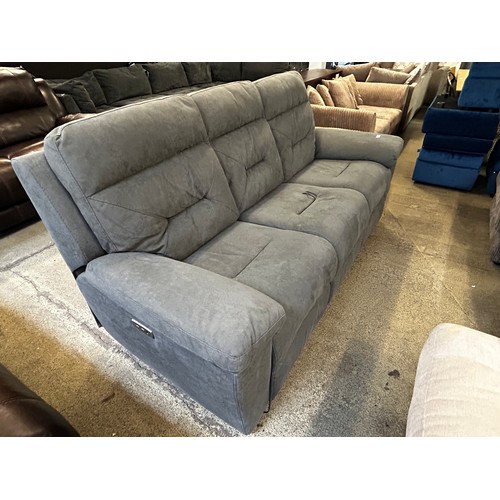 1543 - Justin Grey 3 Seater Power recliner, Original RRP £833.33 + VAT - damaged (4200-27) *This lot is sub... 