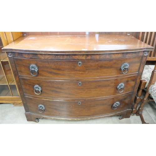 160 - An early 19th Century mahogany bow front chest of drawers