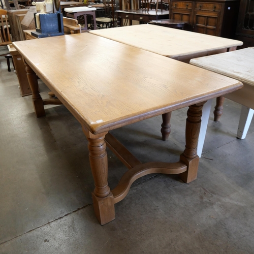 196 - A French oak refectory table