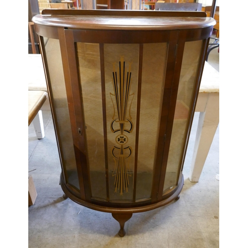 207 - A mahogany bow front display cabinet