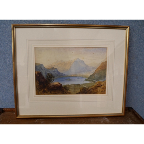 229 - Three landscape watercolours, one indistinctly signed, framed