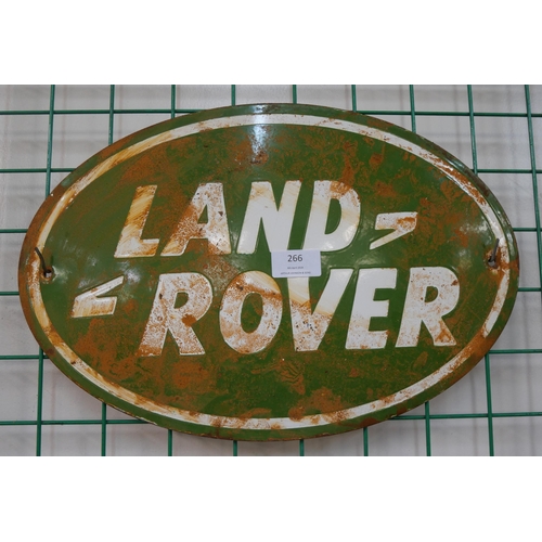 266 - An enamelled Land Rover sign