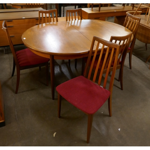 40 - A G-Plan Fresco teak extending dining table and six chairs